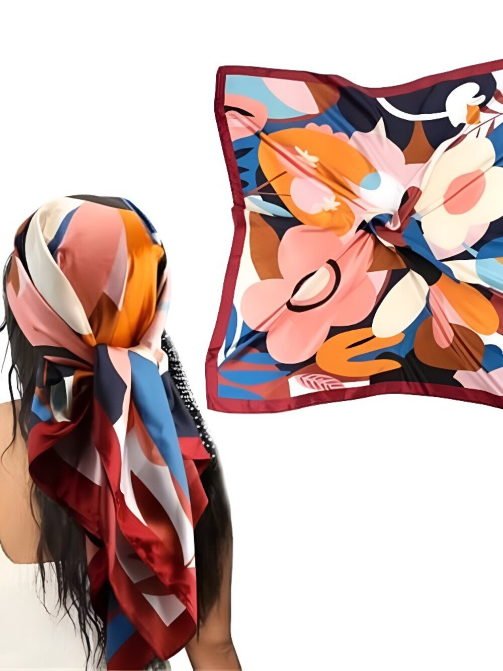 Silk-Like Head Scarf - Women's Bandana Wraps